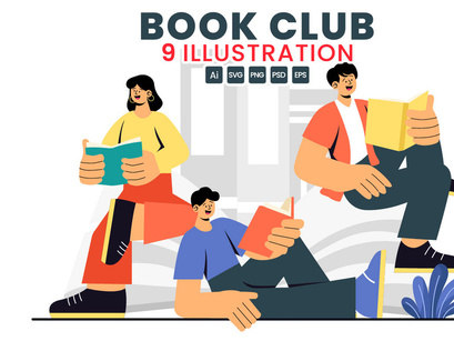 9 Community Book Club Illustration