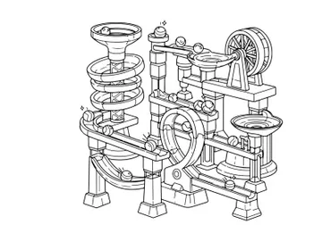 Steampunk machine gears engine vintage vector illustration preview picture
