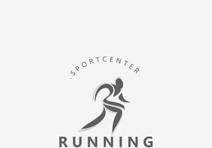 Running sport athlete logo design concept illustration template