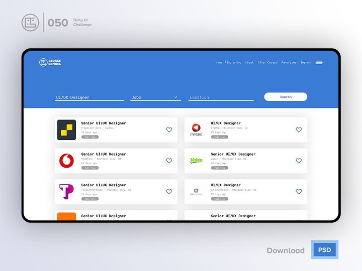Job Listing | Daily UI challenge - 050/100