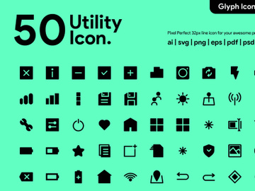 50 Utility Glyph Icon preview picture