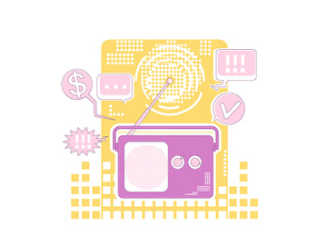 Radio marketing thin line concept vector illustration preview picture