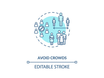 Avoid crowds concept icon preview picture