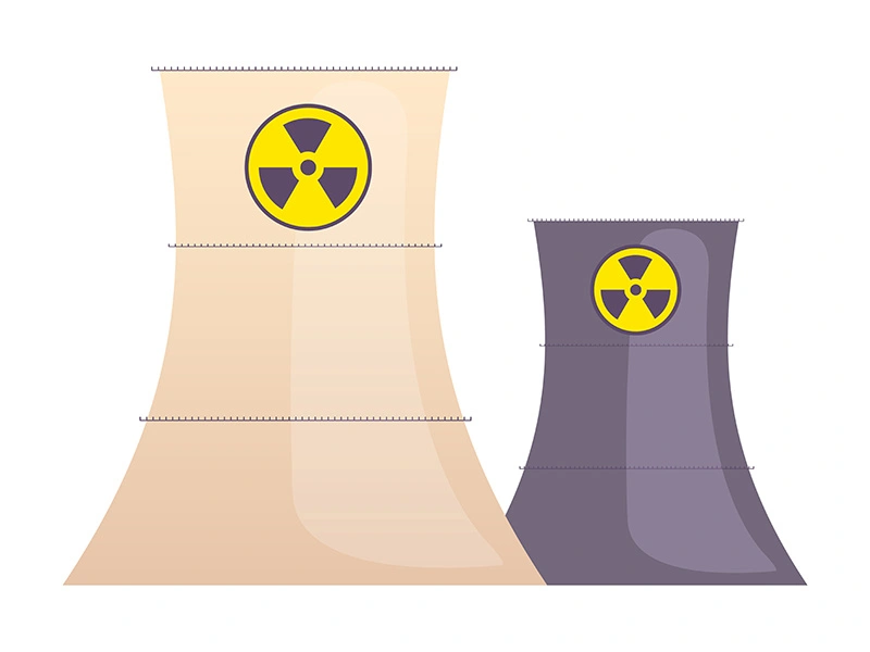 Atomic reactors cartoon vector illustration