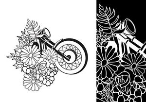 Flower x Motorcycle art Vector Bundle