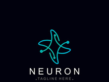 Neuron logo or nerve cell healthy abstract molecule design template