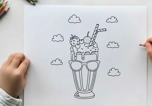 Cute ice cream sundae with glasses vector illustration