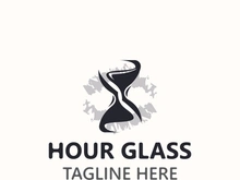 Hourglass logo ancient vintage style object design template flat vector