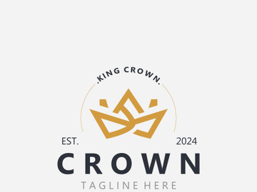 Crown logo simple design template. Vintage Crown Logo Royal King Queen concept symbol icon preview picture