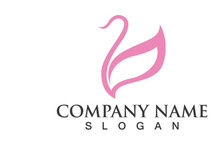 Swan Bird Love Symbol Logo Vector