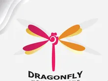 Dragonfly logo design modern and elegant minimalist color style monoline illustration
