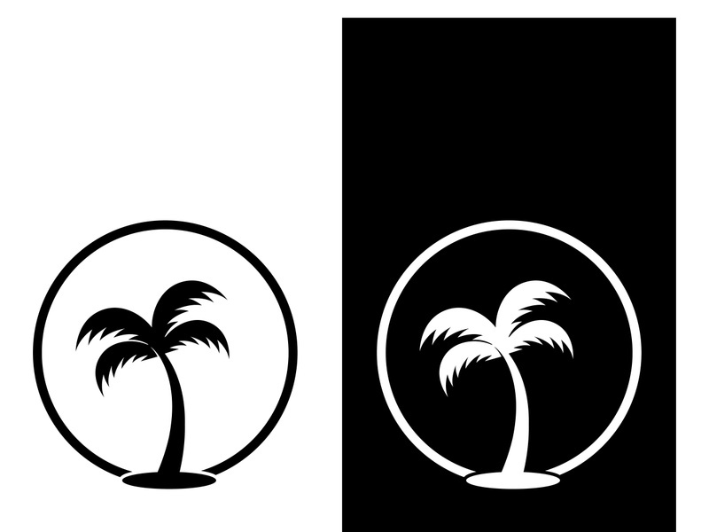 Unique and modern arabian palm tree logo design.