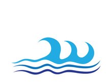 Sea wave logo ocean storm tide waves wavy river vector image