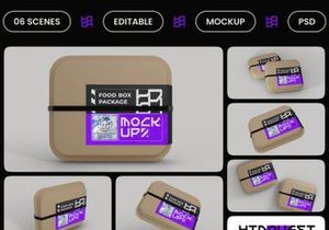 Food Box Package Mockup