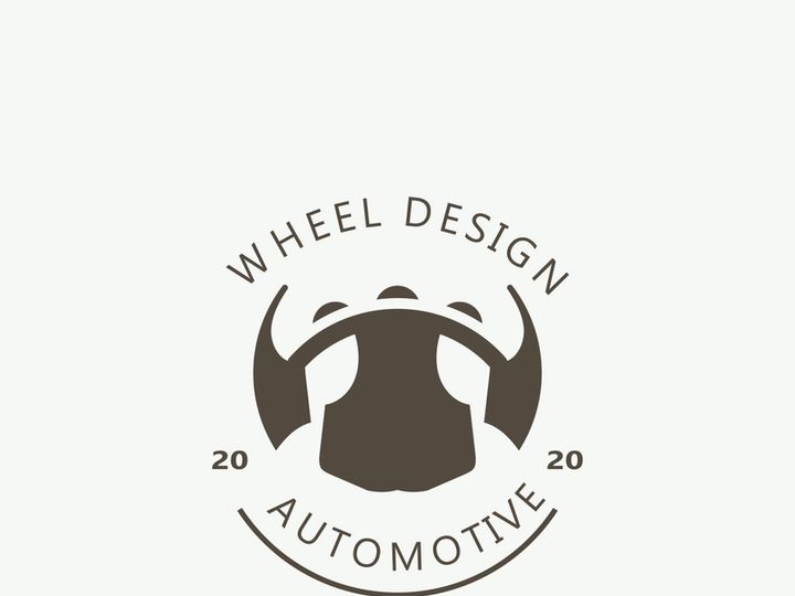 Steering wheel logo automotive car design garage auto repair workshop illustration