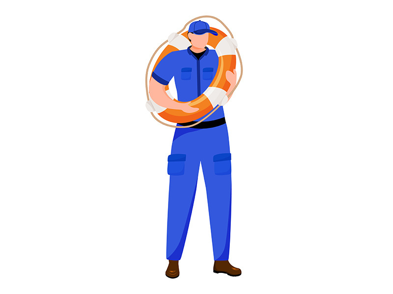 Coast guard flat vector illustration
