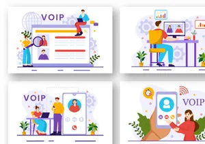 12 VOIP or Voice Over Internet Protocol Illustration