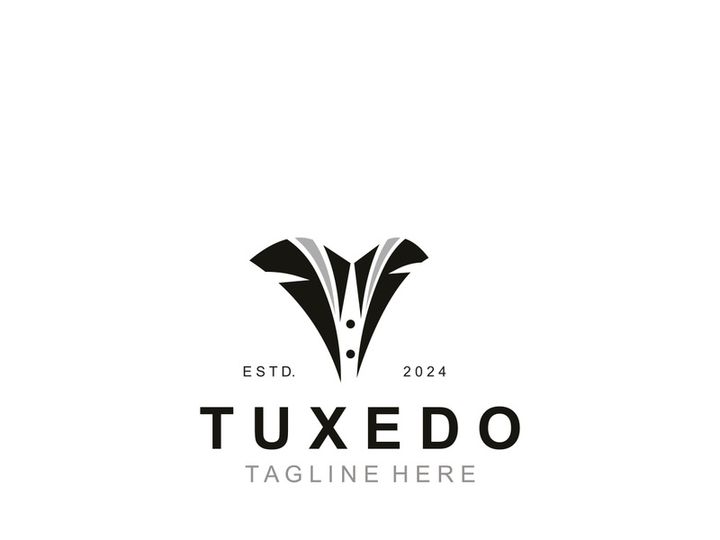Tuxedo Suit Gentleman logo Fashion Tailor Clothes Vintage Classic design
