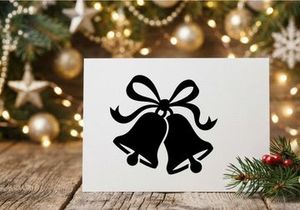 Black Christmas Bell Silhouette for Holiday Decorations and Greetings