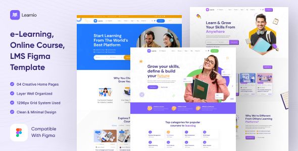 Learnio - LMS and Online Course Figma Template