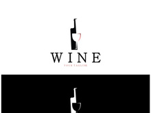 Wine logo with wine glasses and bottles.for night clubs,bars,cafe and wine shops.