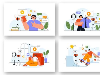 14 Influencer Daily Vlog Illustration
