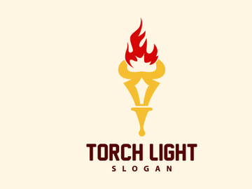 Torch Logo, Olympic Flame Vector, Simple Minimalist Design preview picture