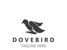 Dove bird elegant flying logo design Nature Wildlife Label style vintage image
