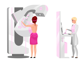 Physician making mammography screening flat vector illustration preview picture