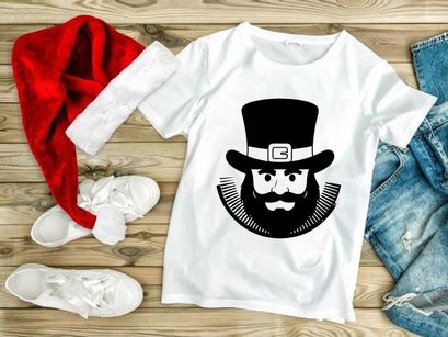 Leprechaun face in circle emblem