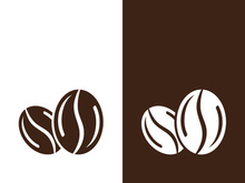 Coffee bean icon vector illustration template