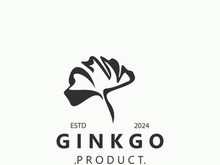 Ginkgo biloba leaf logo. can be used for herbal health products modern style logo design template