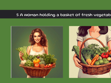 A woman holding a basket of fresh vegetables preview picture