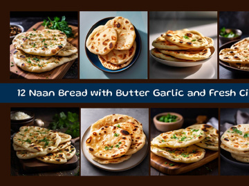 Naan Bread with Butter Garlic and Fresh Cilantro preview picture