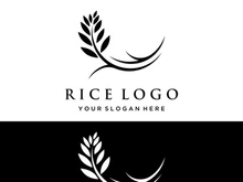 Rice organic farm natural plant logo for business , company , agriculture, product.