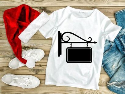 Hanging Shop Sign Blank Silhouette