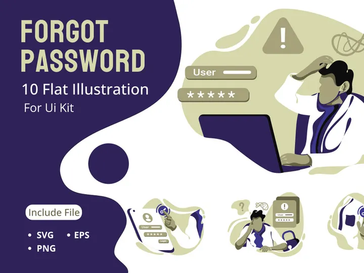 forgot password Icon Illustration vector for website mobile app