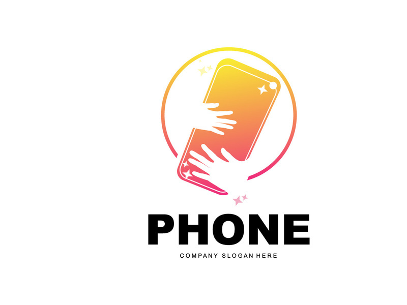 Smartphone Logo, Communication Electronics Vector, Modern Phone Design, For Company Brand Symbol