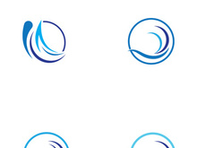 Ocean water wave wave logo design.