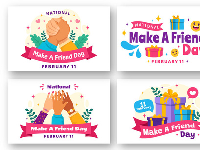 12 National Make a Friend Day Illustration