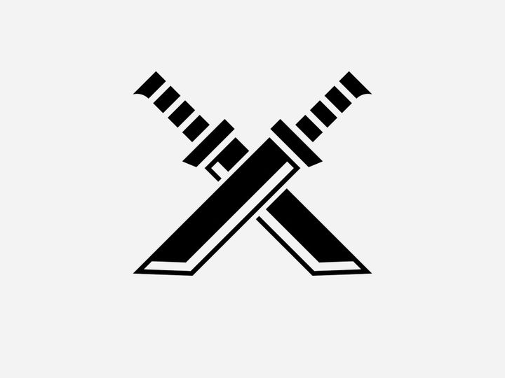 Crossed swords vector icon illustration