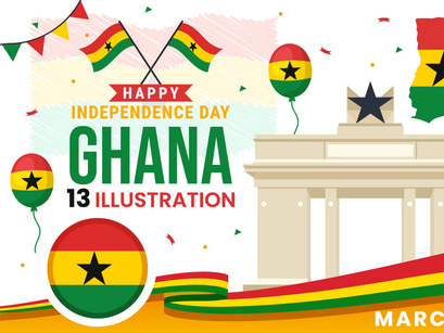 13 Ghana Independence Day Illustration