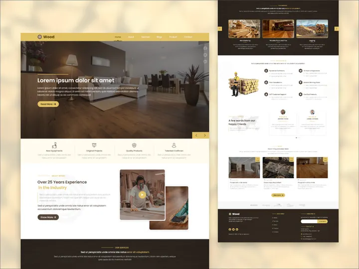Wood Manufacturing Landing Page UI