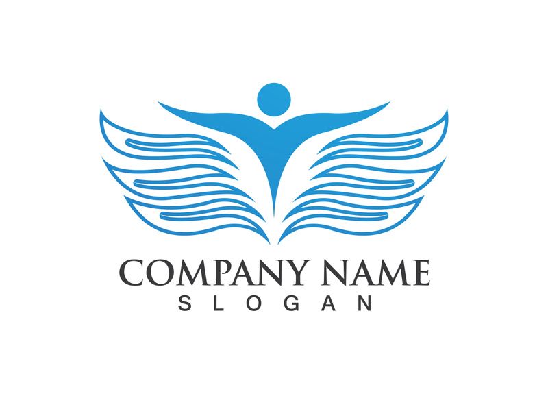 People yoga health in lotus flower logo