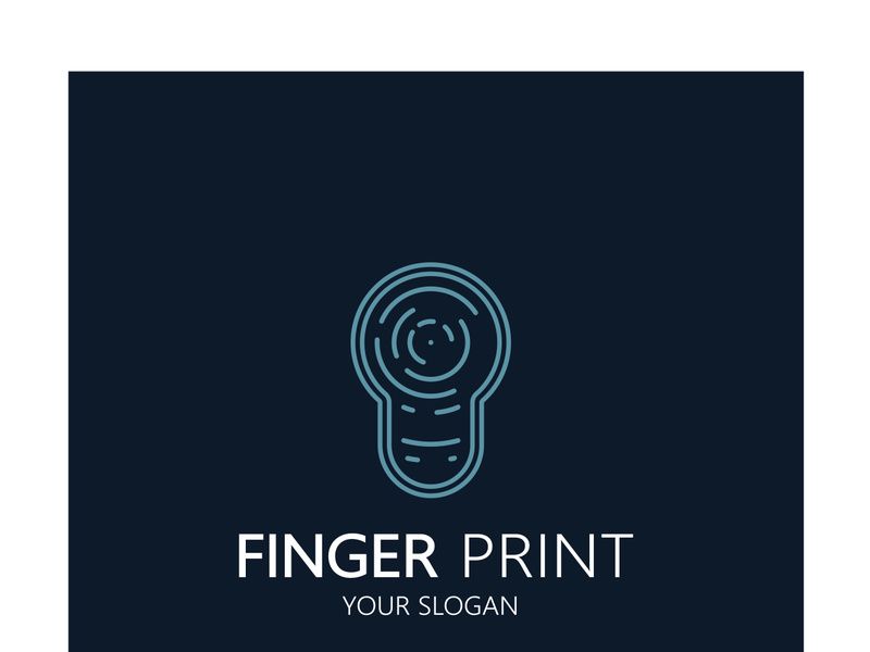 simple flat fingerprint logo,for security,identification,badge,emblem,business card,digital,vector