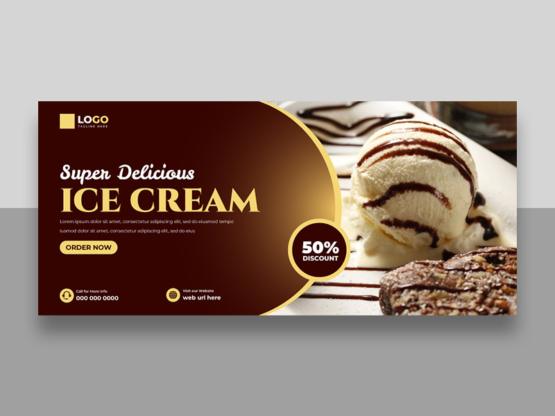 Ice Cream Shop Facebook Cover Ver-4
