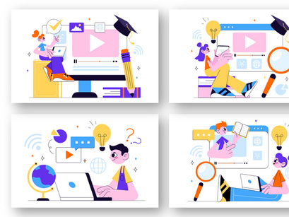 10 Online Learning Platform Illustration