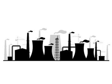 Power plant black silhouette vector illustration preview picture