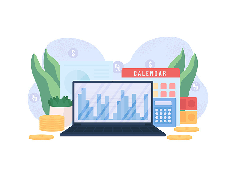 Accounting flat concept vector illustration