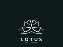 Lotus flower minimalist design, elegance Lotus flower logo template